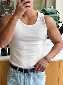 DAZY Men's Solid Color Sleeveless Tank Top, Summer