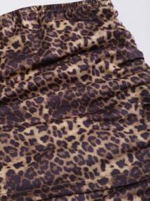 SHEIN Unity Women's Leopard Print Ruched Hollow-Out Sexy Sleeveless Crop Top - Multicolor - View 5