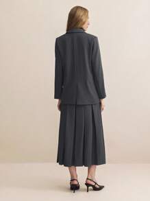 BizChic Women's Elegant Office Wear 3D Floral Suit Office Attire - Grey - View 9