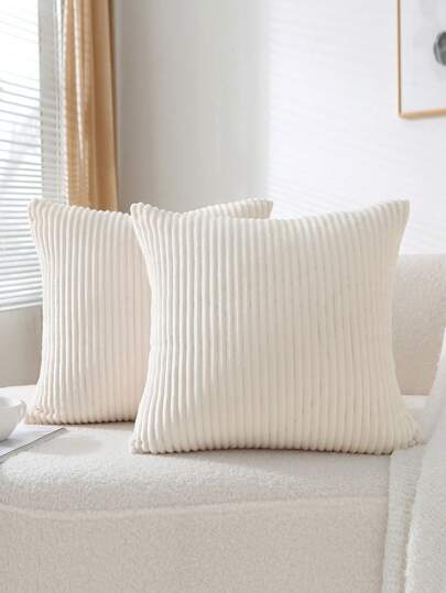 1pc Solid Cushion Cover, Simple Throw Pillowcase For Home Decor, No Pillow Core Christmas For Holiday Gift Giving