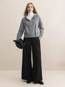 BizChic Women's Casual Commuting Hooded Knit Cardigan