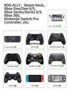 8pcs Silicone Joystick Caps For Xb0x Controllers, Anti-Slip & Sweat-Absorbing To Enhance Gameplay Experience, Compatible With ROG ALLY, Steam Deck, Xb0x One/One X/S, Xb0x Series/Series X/S, Xb0x 360, Switch Pro Controller, Etc. - Black - View 5