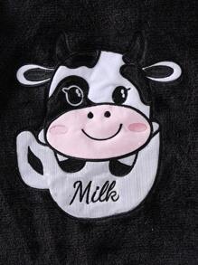 Tween Girl Cow Print Pajamas Set - Includes Cow Pattern Long Sleeve Top And Cow Pattern Long Pants - Pink - View 7