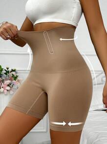 Women Solid Color High Waist Shaping Corset Shorts
