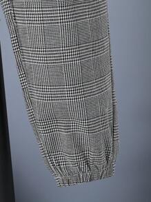 Tween Boy Plaid Cargo Pocket Straight Loose Casual Pants - Grey - View 6