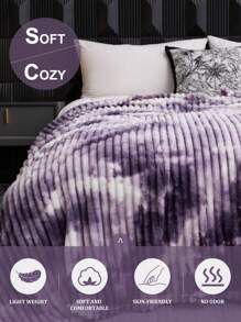 1件毯子,床上用品,柔软保暖,亲肤透气,轻盈蓬松,纯色系列,简约时尚设计,适用于沙发、卧室、客厅,全方位舒适,旅行必备,午睡毯,多种尺寸可选,可机洗,房间装饰,冬季装饰 - 淡紫色 - 查看 5