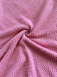 Soleia 女士度假风格纹理针织紧身 A 字形前镂空扭纹细节薄荷蓝色紧身胸衣海滩西部节日夏季波西米亚风迷你连衣裙 - 玫紅色 - 查看 5