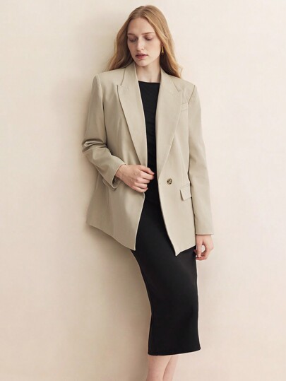 BizChic Women Casual Loose Blazer Coat
