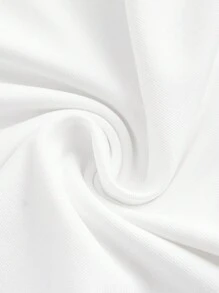 SHEIN EZwear Casual Minimalist Lily Floral Print Crew Neck Long Sleeve Bodycon Long Dress, Suitable For Spring & Autumn Chic Dress - White - View 5