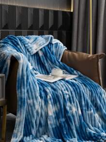 1件毯子，床上用品，柔软保暖，亲肤透气，轻盈蓬松，纯色系列，简约时尚设计，适用于沙发、卧室、客厅，全方位舒适，旅行必备，午睡毯，多种尺寸可选，可机洗，房间装饰，冬季装饰 - 藍白色 - 查看 9