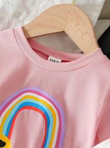 SHEIN Playful Pals 3pcs Baby Girls Cute Print Outfit Set - Multicolor - View 4