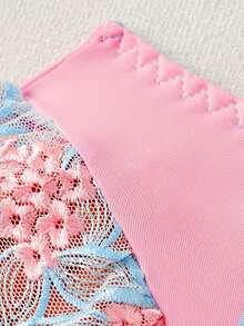 6pcs/Set Mesh Embroidery Women Sexy Bra Underwire Lingerie - Multicolor - View 3