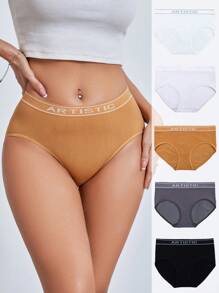 Bragas triangulares casuales con estampado de letras para mujer - Multicolor - Ver 2
