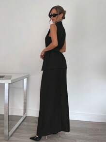 SHEIN Essnce 2 buc. Blazer și costum de fustă fără mâneci pentru femei