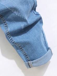 Manfinity Homme Men's Casual Distressed Cone Jeans - Light Wash - View 6