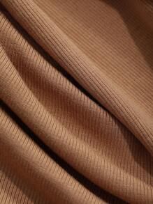 DAZY 男式厚圆领罗纹针织无袖背心 - 駝色 - 查看 4