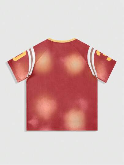 Prep Men's Letter Print Round Neck Short Sleeve Casual T-Shirt, Summer