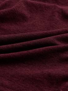 SHEIN EZwear Trang phục mùa hè Áo ống xếp nếp trơn - Màu Đỏ Sâu - Xem 4