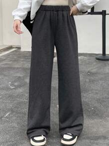 DAZY Pantalones rectos relajados con forro térmico para mujeres