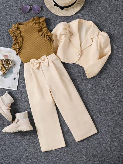 SHEIN 2pcs Girls Fashion Casual Fuzzy Ribbed Fabric Comfortable And Warm Asymmetric Hem Design Purple Cool And Stylish Suitable For Outings, Travel, Holiday, Street, Home, Suitable For Autumn And Spring, Fashionable, Personalized, Cute And Sweet Girl Wear