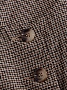 SHEIN MOD Vintage Plaid U-Neck Front Button Pocket Casual Suit Vest Jacket