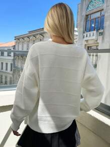 SHEIN Vrouwen streep jacquard dikke wintertrui warme aanraking