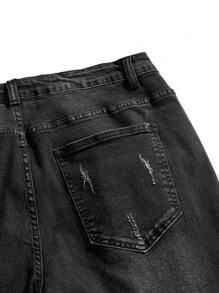 Manfinity LEGND Jeans negros elásticos y ajustados de talla grande para hombre