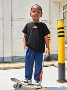 SHEIN Young Boy Fashion Sports Skateboard Baseball Basketball Street Style Mixed Print Warm Winter Pants - Multicolor - View 6