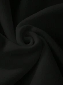 SHEIN Tween Boy 2 件套休闲装时尚假日街头通勤户外羊毛连帽运动衫和裤子套装，返校服装 - 黑色 - 查看 4