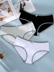 3pcs/Pack Women's Casual Briefs - Multicolor - View 4