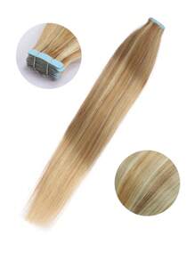 20 stuks rechte tape-in 100% menselijk haarverlenging voor salon zijdezachte naadloze onzichtbare balayage gouden asblonde blonde gemengd met gebleekte blonde highlight voor dun haar vrouw tape-in haar tape-ins haarverlengingen