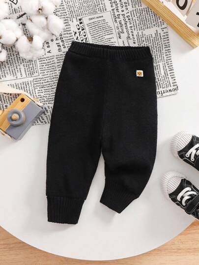 男婴时尚百搭针织裤和套头衫，保暖内衬