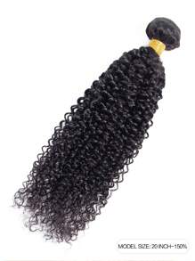 1 peça Pacote de Cabelo Humano Crespo Cacheado Cor Preto Natural 1 Pacote Extensão de Cabelo Trama Dupla Extensão de Cabelo - Natural Black - Visão 2