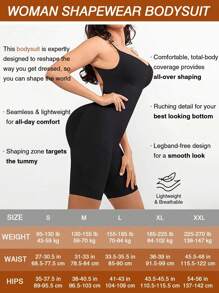 1pc Women's Backless Breathable Shapewear Bodysuit With Tummy Control And Adjustable Straps, Suitable For Layering - Black - View 9