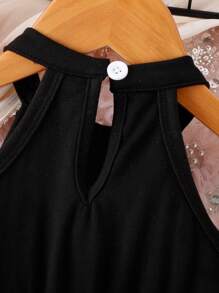 SHEIN 夏季寶貝女孩優雅簡約漸層裙 - 黑色 - 查看 3