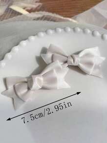 2 chiếc kẹp tóc nơ trắng thanh lịch, đơn giản, kiểu công chúa, ngọt ngào, dịu dàng, chất lượng cao, dài 2.95 inch, thích hợp cho nữ giới sử dụng hàng ngày, đi học, đi làm, dự tiệc, làm quà tặng. Phụ kiện kẹp tóc cá sấu, kẹp càng cua, kẹp tóc, trang phục mùa đông cho nữ, nơ, dễ thương, phụ kiện tóc, phụ kiện đội đầu, ghim cài tóc. - trắng - Xem 3