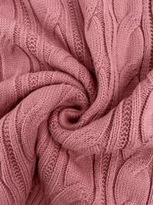 Calvaya Sweter damski w jednolitym kolorze, z łańcuszkiem i dekoltem w serek, w rozmiarze plus size, jesień/zima - Różowy - Zobacz 7