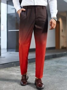 Manfinity Mode Pantaloni casual slim fit da uomo con design graduale della cintura con bottoni e tasche