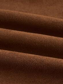 EMERY ROSE Áo khoác tay dài mỏng nhẹ đính hạt và tua rua cỡ lớn - màu nâu - Xem 4