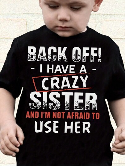 SHEIN Baby Boy Casual Colorful Letter Slogan Print Short Sleeve T-Shirt, Fashionable