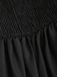 Zolique Ladies' Solid Color Loose Strapless Casual Jumpsuit, Everyday Wear - Black - View 5