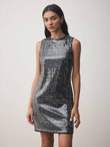 BizChic Women's Elegant Party Sequin Decorated Midi Dress For Commute & Occasion Fall Outfits