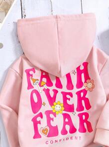 Baby Girls Sweatshirt With Slogan Graphic Print On Back - Pink - View 5