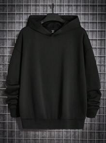 Manfinity VCAY 男士休闲骷髅与花卉图案印花落肩长袖外出连帽衫，秋冬