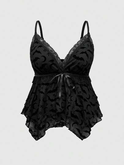 Hippie Canotta di taglia grande con motivo da bambola per Ognissanti