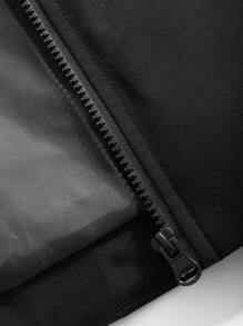 DAZY 女士纯色简约日常装无袖棉服外套，冬季女装，棉服女式夹克 - 黑色 - 查看 17