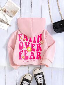 Baby Girls Sweatshirt With Slogan Graphic Print On Back - Pink - View 1