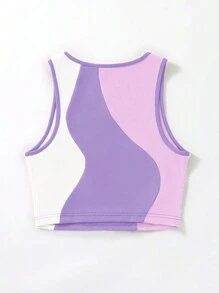 SHEIN Unity Women Sleeveless Contrast Color Tank Top Graphic Tees Women Tops - Multicolor - View 2