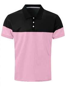 Manfinity Dauomo Áo thun polo ngắn tay màu khối thông thường và đi lại cho nam mùa hè - Nhiều màu - Xem 4