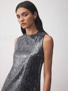 BizChic Women's Elegant Party Sequin Decorated Midi Dress For Commute & Occasion Fall Outfits